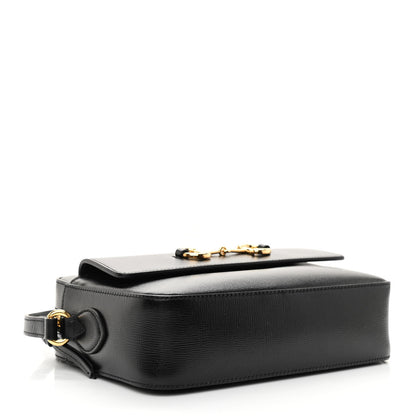 Gucci Textured Calfskin Small Horsebit 1955 Shoulder Bag Black 4 of 8