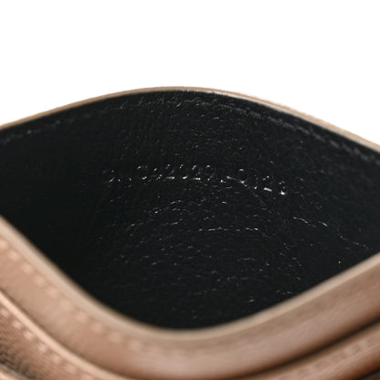 Saint Laurent Grain De Poudre Matelasse Chevron Monogram Credit Card Case Dark Beige 7 of 7