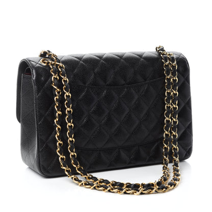 Chanel Caviar Quilted Jumbo Double Flap Black 3 of 12