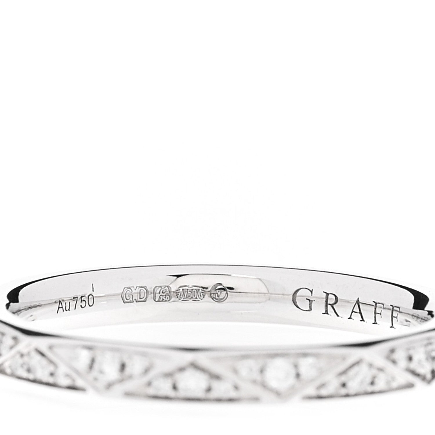 Graff 18K White Gold Diamond Laurence Graff Signature Band Ring 49 4.75 4 of 5