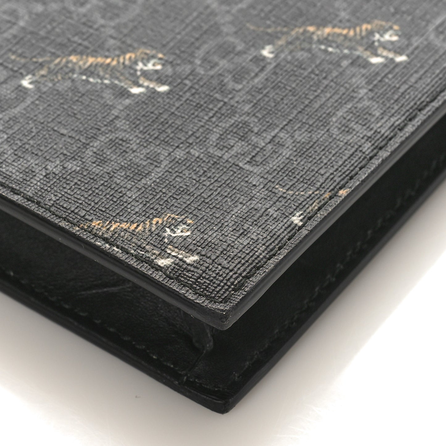 GG Supreme Monogram Tigers Zip Wristlet Pouch Black