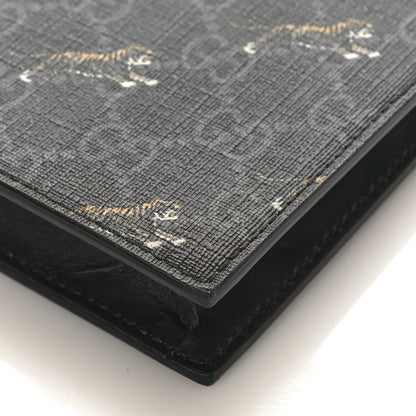 Gucci GG Supreme Monogram Tigers Zip Wristlet Pouch Black 7 of 7