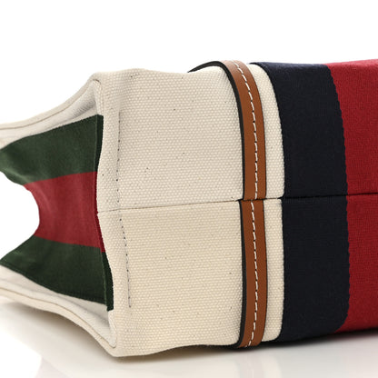 Gucci Canvas Calfskin Web Small Interlocking G Tote Bag Red Blue 9 of 10