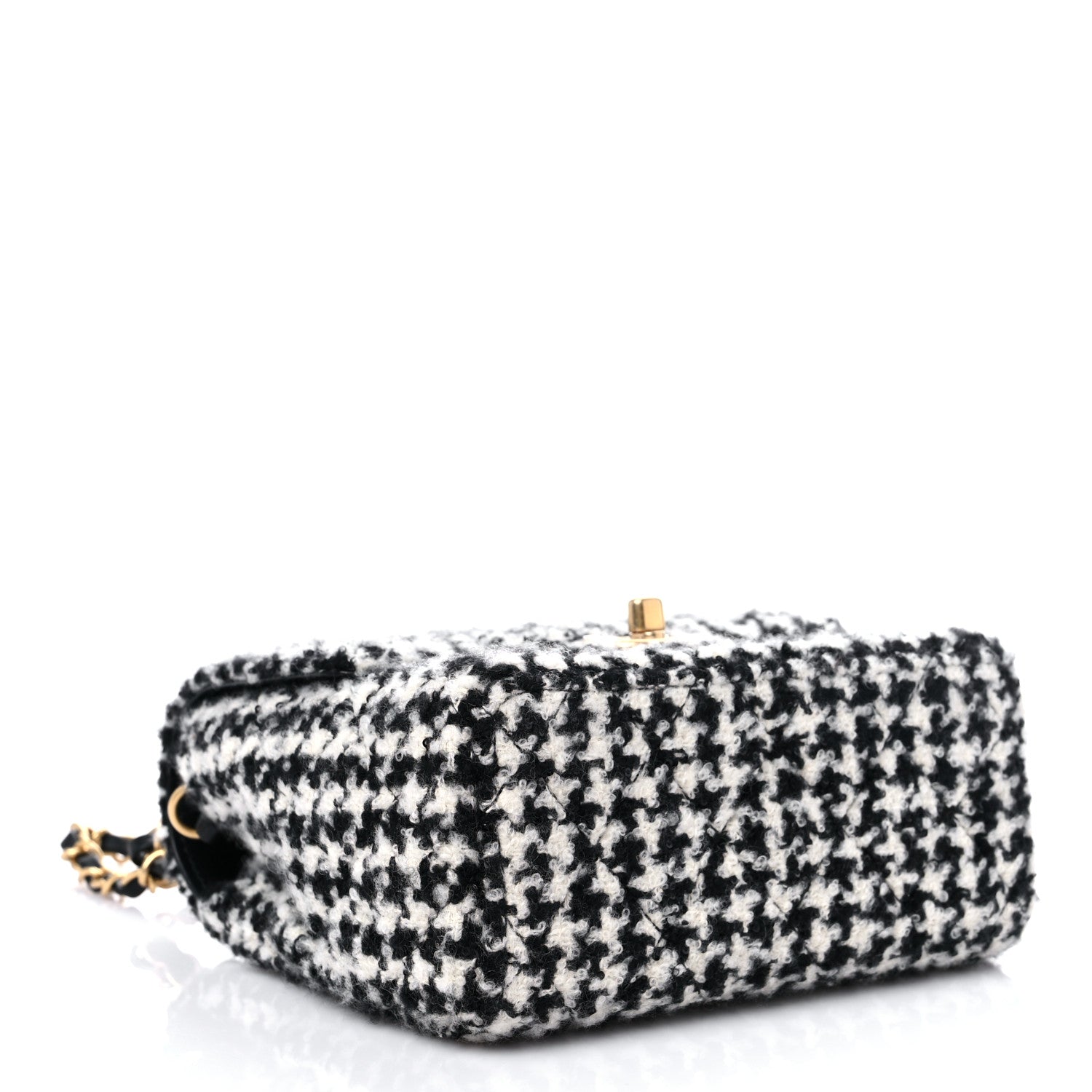 Chanel Tweed Houndstooth Mini Square Flap Black White 4 of 9