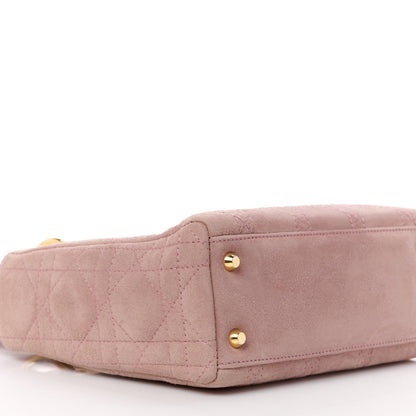 Christian Dior Suede Cannage Mini Lady Dior Pink 9 of 10