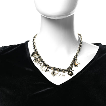 Chanel Lambskin Crystal CC Logo Charming Choker Gold Black 3 of 5