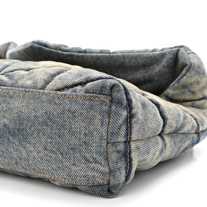 Saint Laurent Denim Quilted Toy Loulou Puffer Monogram Chain Satchel Blue Cinnamon 9 of 9