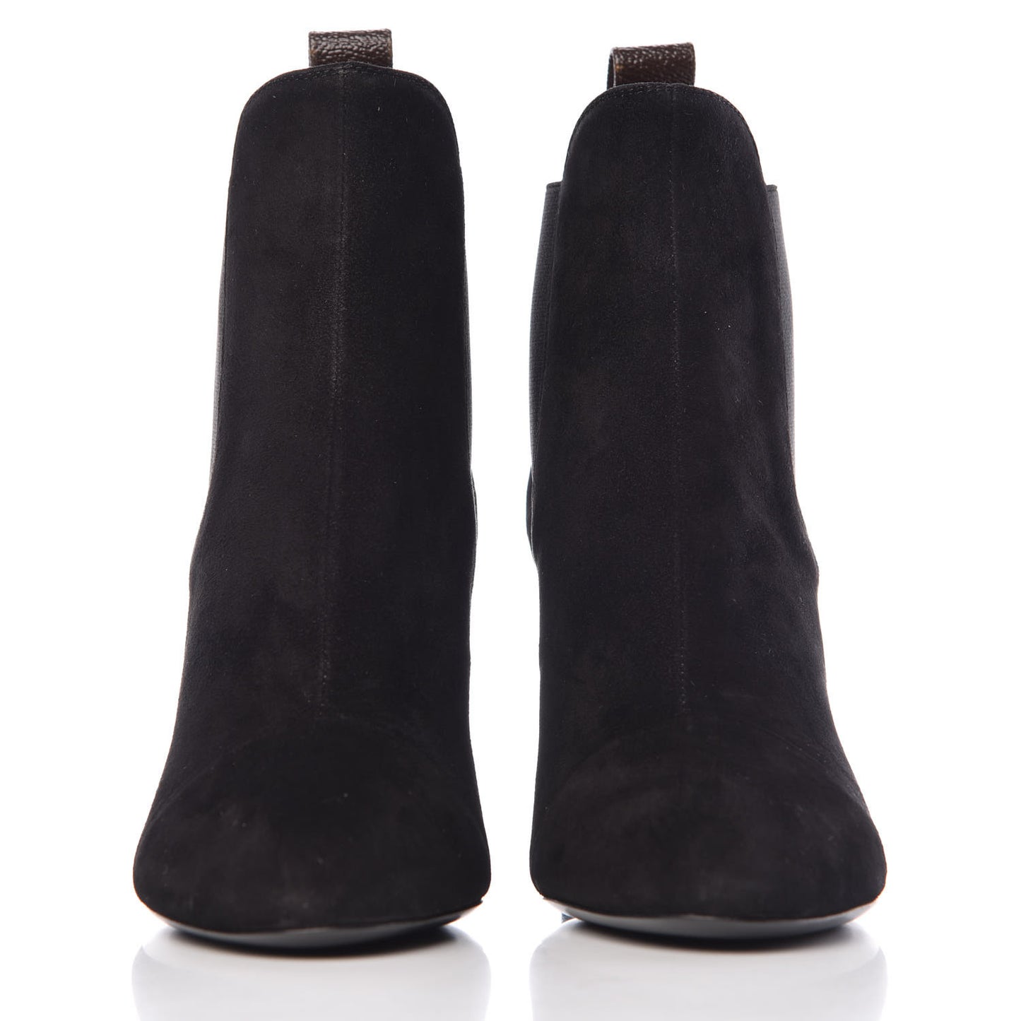 Suede Monogram Uniformes Cap Toe Chelsea 80mm Ankle Boots 37.5 Black