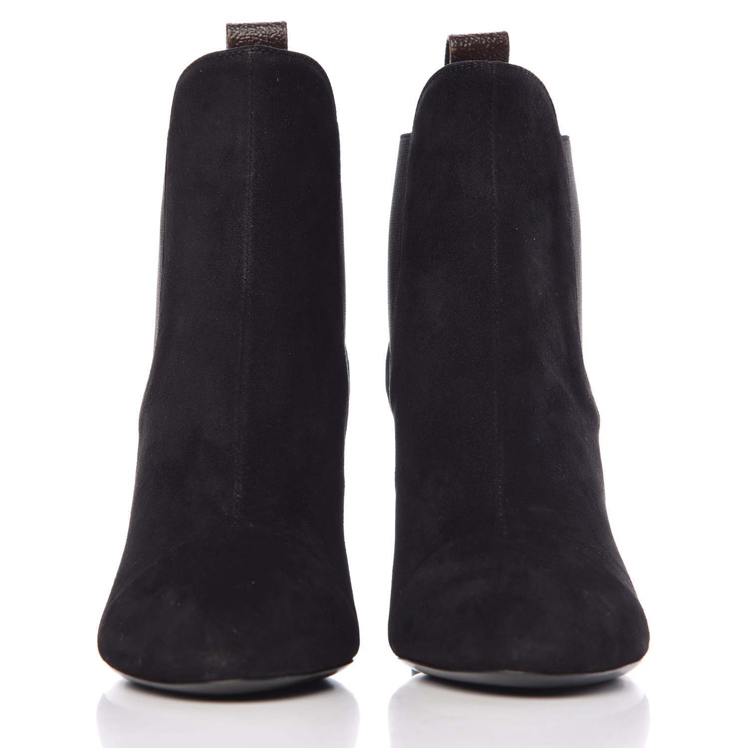 Louis Vuitton Suede Monogram Uniformes Cap Toe Chelsea 80mm Ankle Boots 37.5 Black 3 of 7
