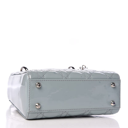 Christian Dior Patent Cannage Mini Lady Dior Light Blue 4 of 17