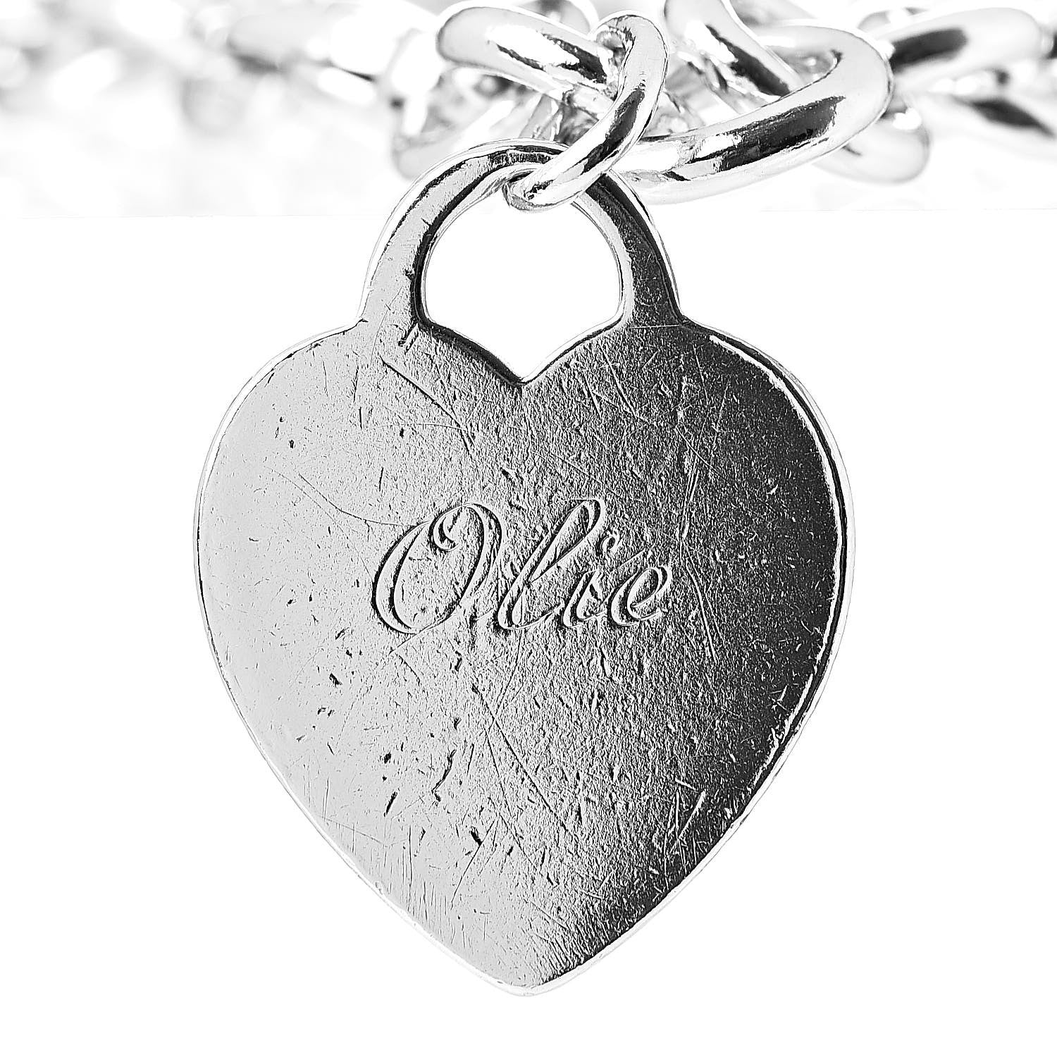 Tiffany Sterling Silver Heart Tag Charm Bracelet 4 of 5