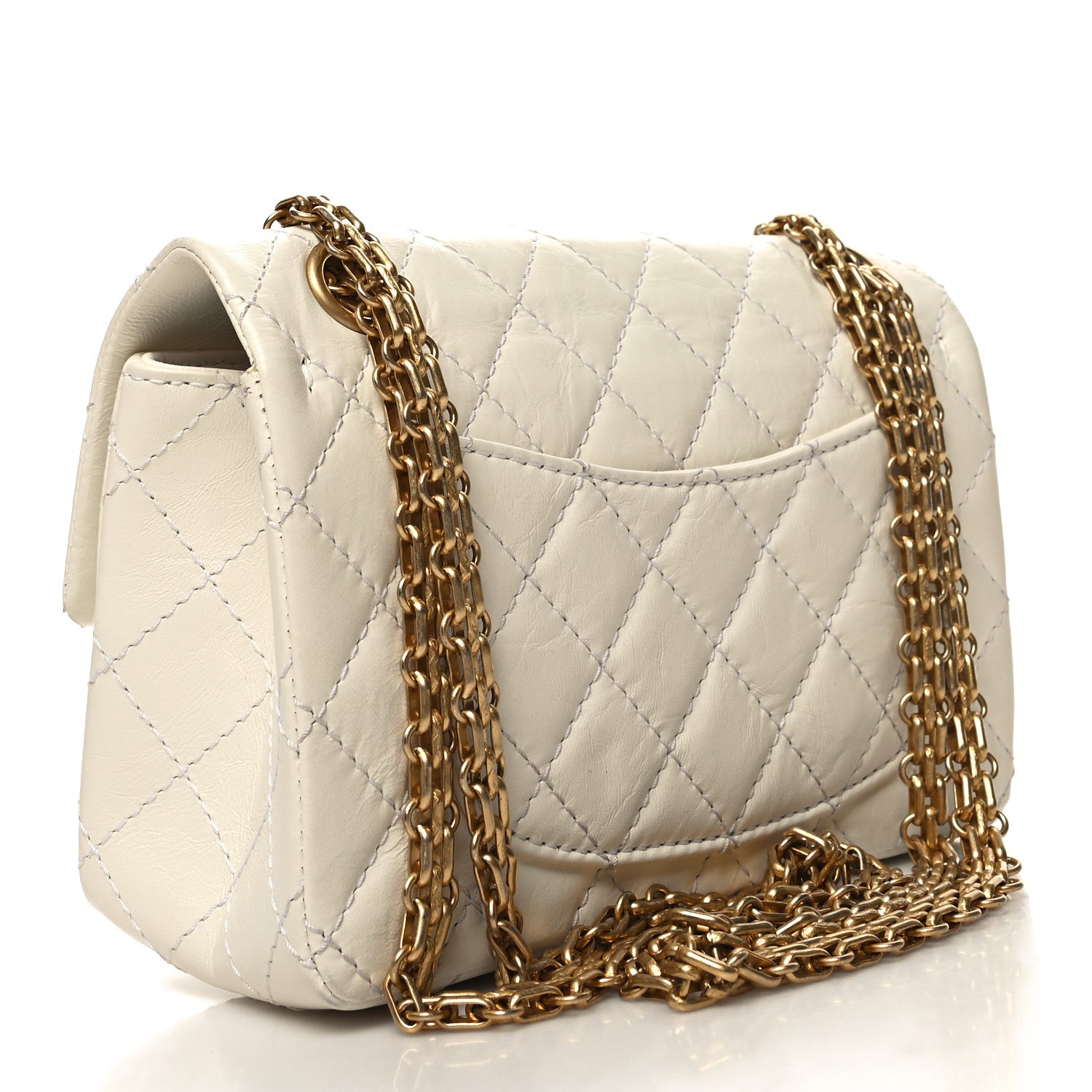Chanel Aged Calfskin Quilted 2.55 Reissue Mini Flap White 3 of 11