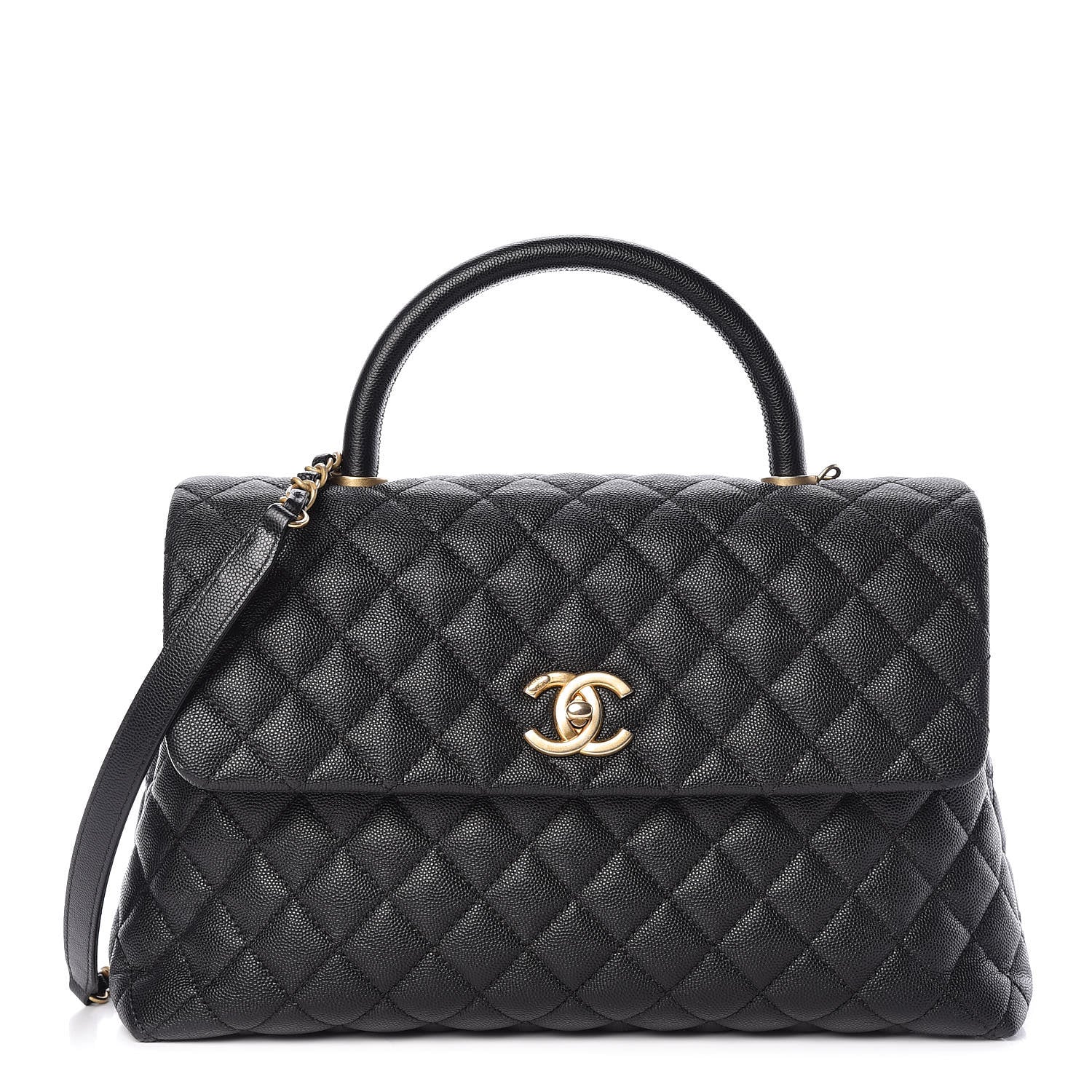 Chanel Caviar Quilted Large Coco Handle Flap Black 1 of 9