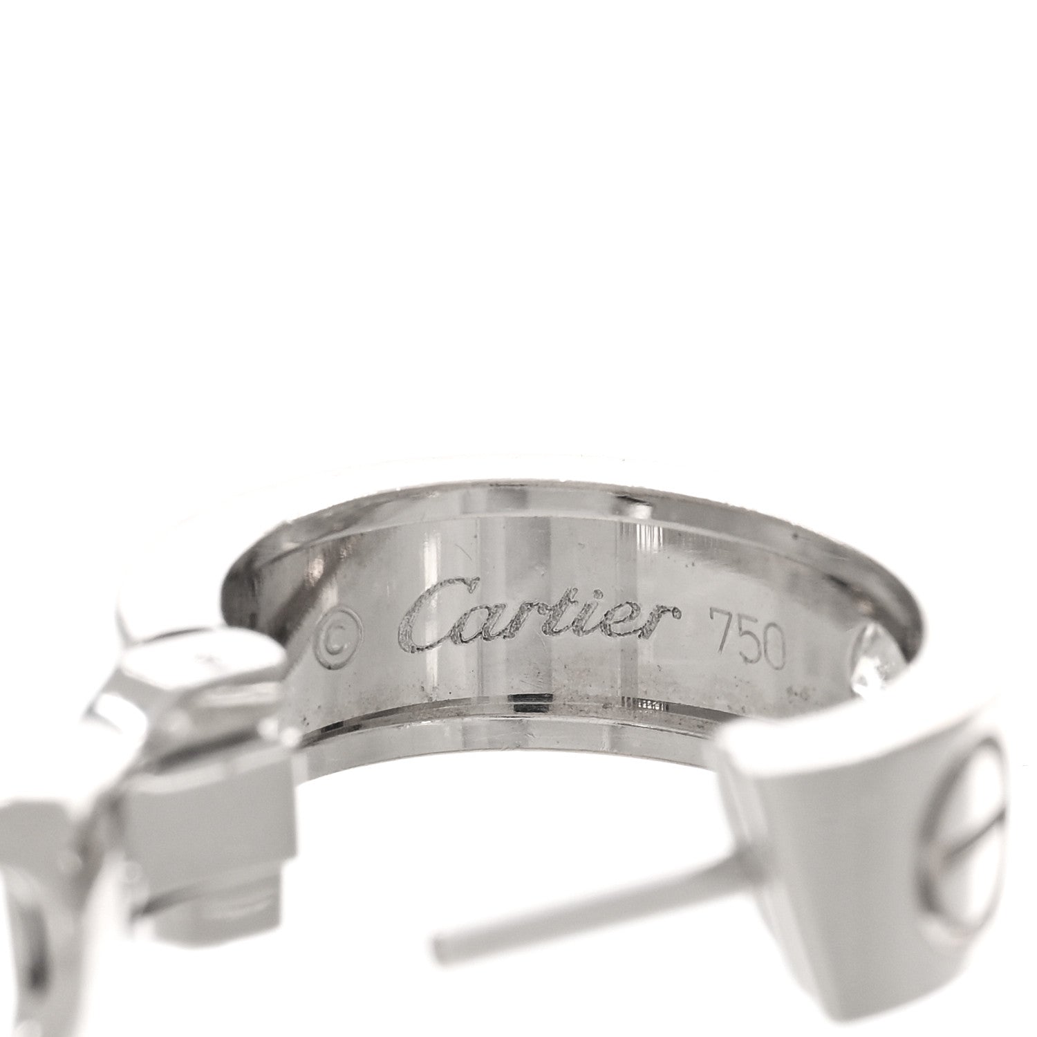 Cartier 18K White Gold 2 Diamond 5.5mm LOVE Hoop Earrings 4 of 4
