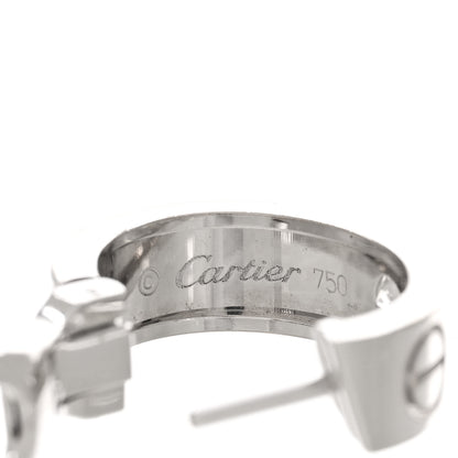 Cartier 18K White Gold 2 Diamond 5.5mm LOVE Hoop Earrings 4 of 4