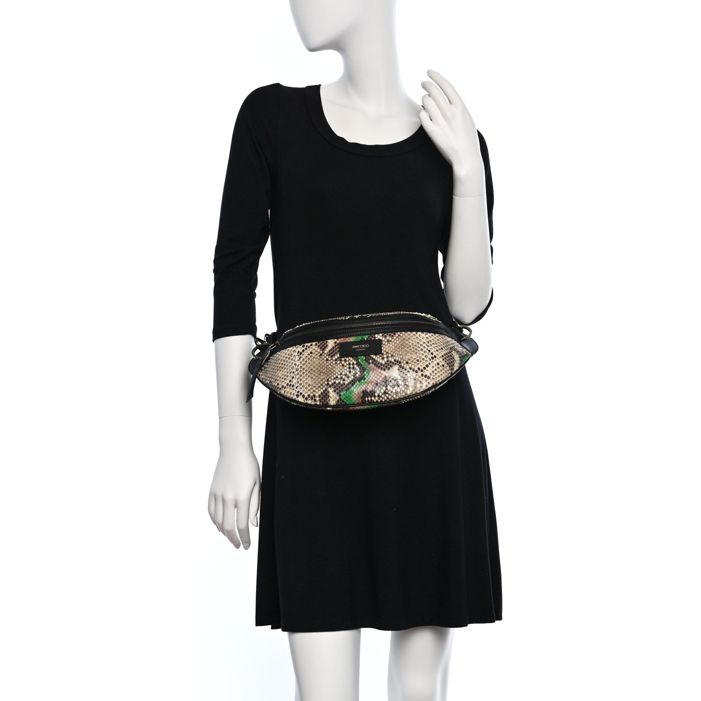 Snakeskin Belt Bag Beige Multicolor