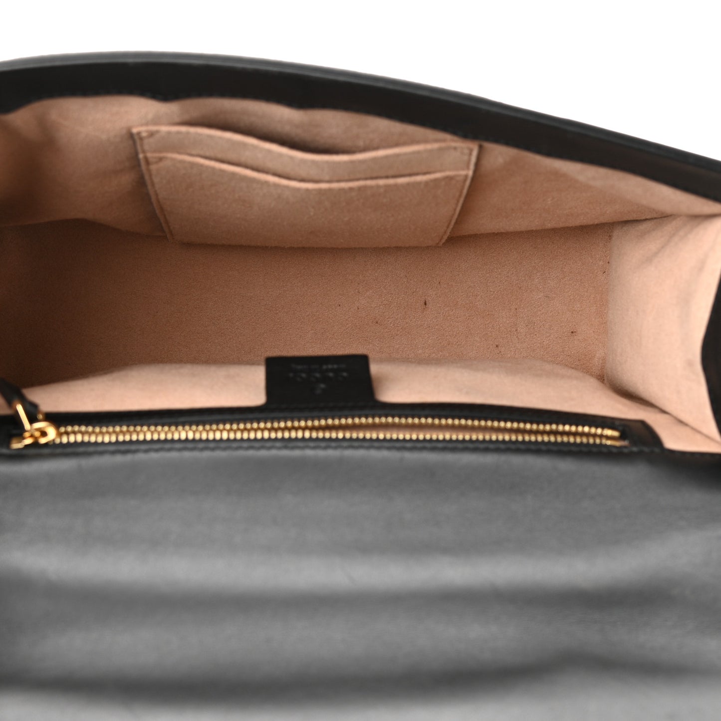 Calfskin GG Supreme Monogram Medium Padlock Shoulder Bag Black Gold