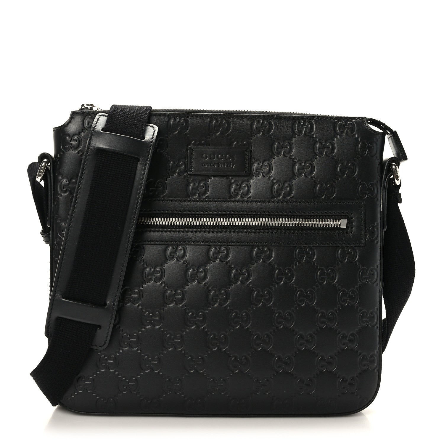 Gucci Guccissima Signature Small Messenger Bag Black 1 of 9