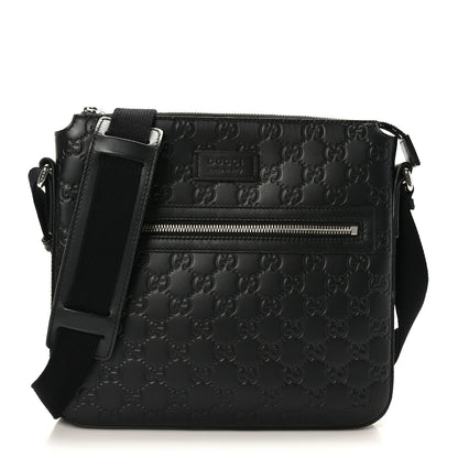 Gucci Guccissima Signature Small Messenger Bag Black 1 of 9