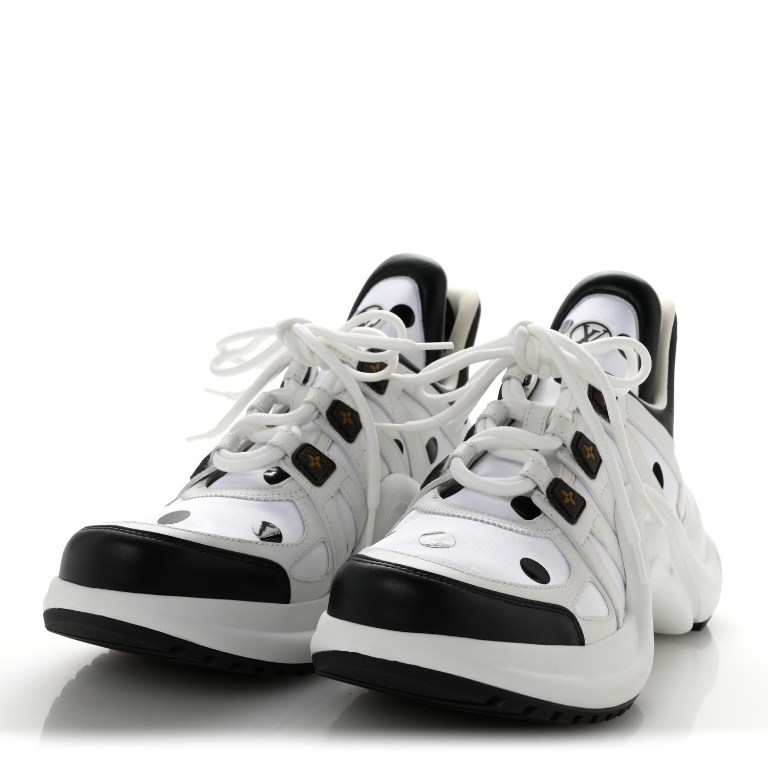 Louis Vuitton Calfskin Satin Printed Polka Dot Monogram LV Archlight Sneakers 39.5 White 4 of 10