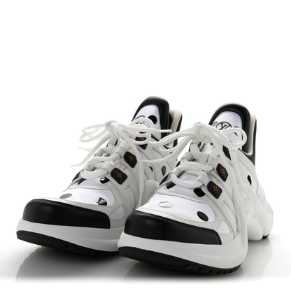 Louis Vuitton Calfskin Satin Printed Polka Dot Monogram LV Archlight Sneakers 39.5 White 4 of 10