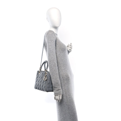 Christian Dior Lambskin Cannage Medium Lady Dior Grey 3 of 10