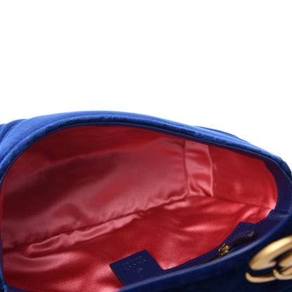 Gucci Velvet Matelasse Small GG Marmont Shoulder Bag Cobalt Blue 6 of 11