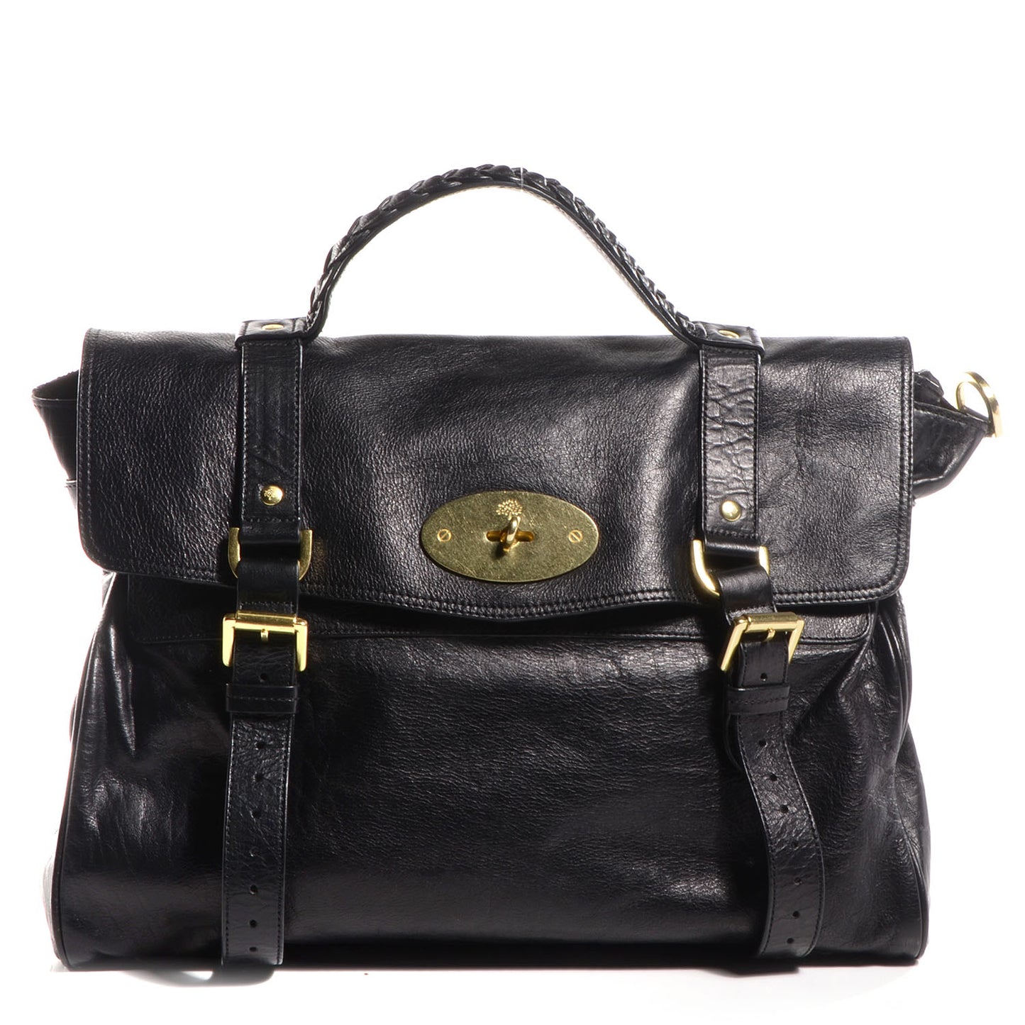 Soft Buffalo Leather Oversized Alexa Black