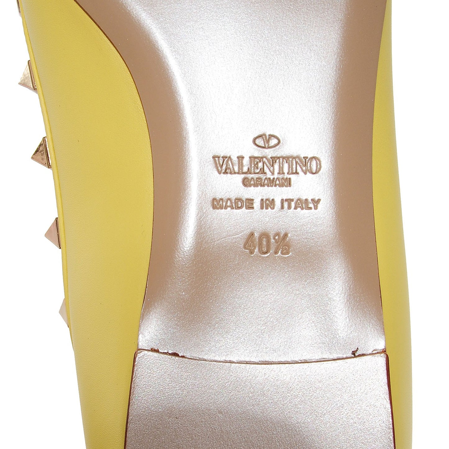 Nappa Rockstud Ballerina Flats Yellow 40.5