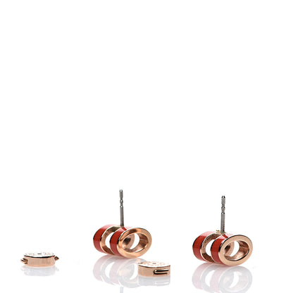 Hermes Gold Lacquered Pop H Earrings Rouge Corail 3 of 6