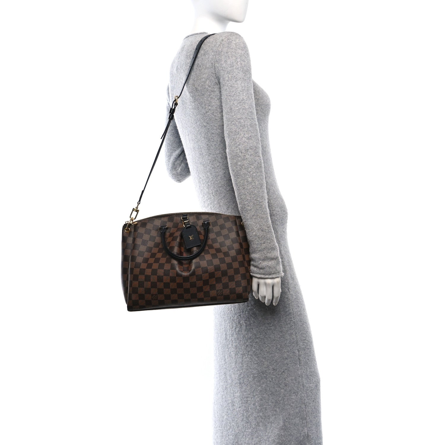 Louis Vuitton Damier Ebene Odeon Tote MM Black 2 of 9