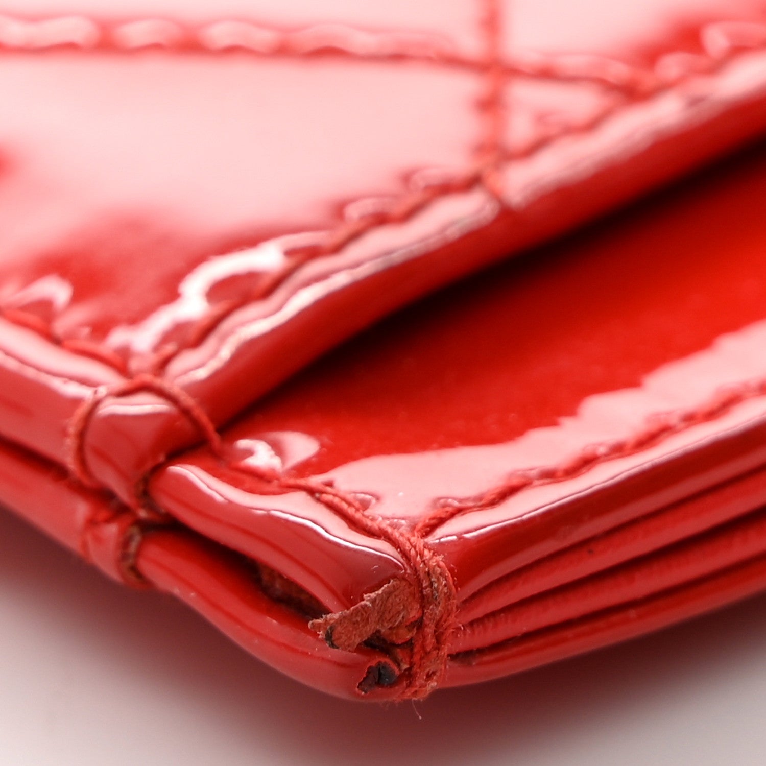 Chanel Patent Quilted Card Holder Red 9 of 10