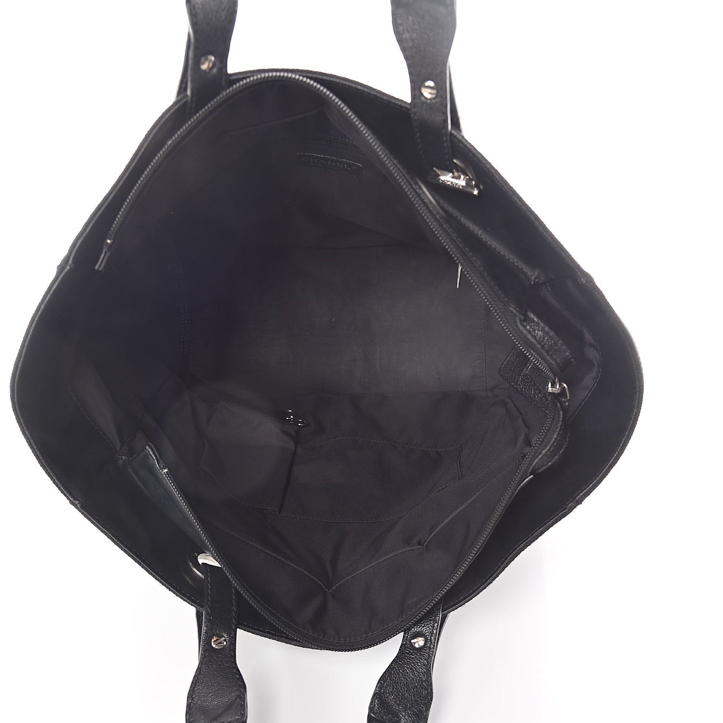 Coated Canvas Quilted Large Paris Biarritz Tote Black