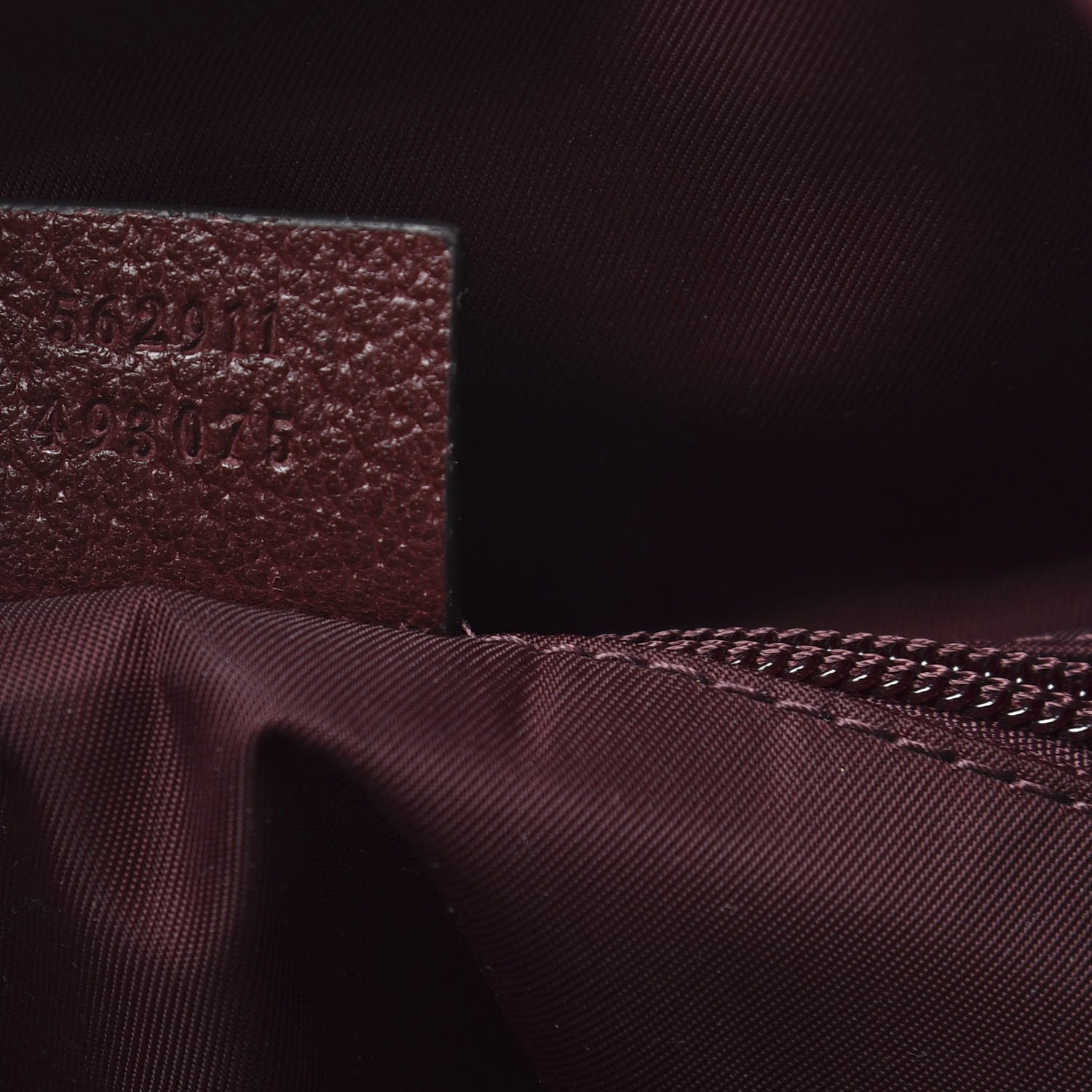 Gucci GG Monogram Script Logo Large Double Pocket Backpack Sahara Rubino Bordeaux 6 of 10