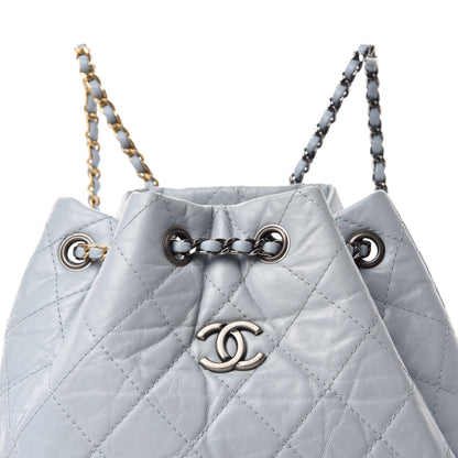 Chanel Aged Calfskin Quilted Small Gabrielle Backpack Light Blue 10 of 11