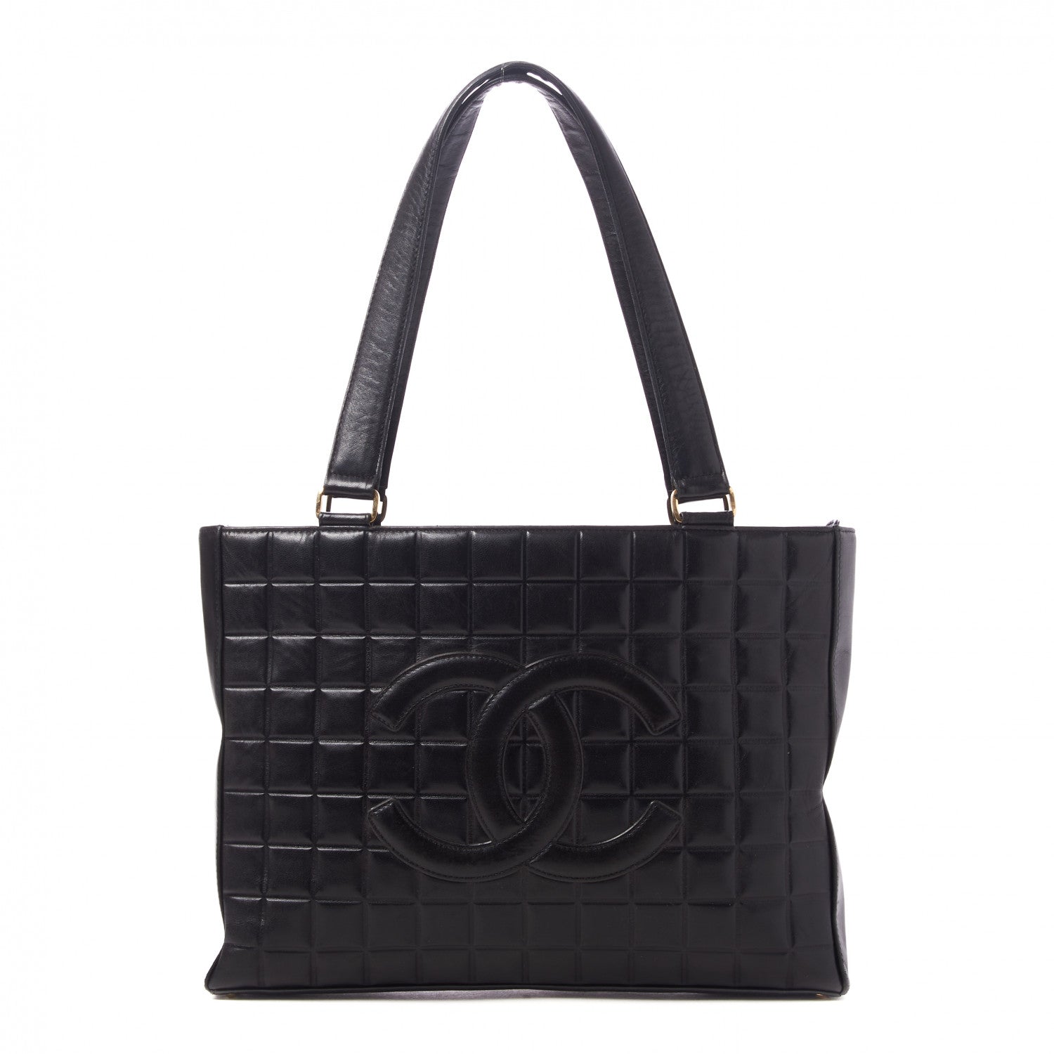 Chanel Lambskin Quilted Chocolate Bar Large Tote Black 1 of 9