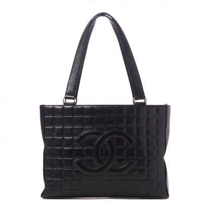 Chanel Lambskin Quilted Chocolate Bar Large Tote Black 1 of 9
