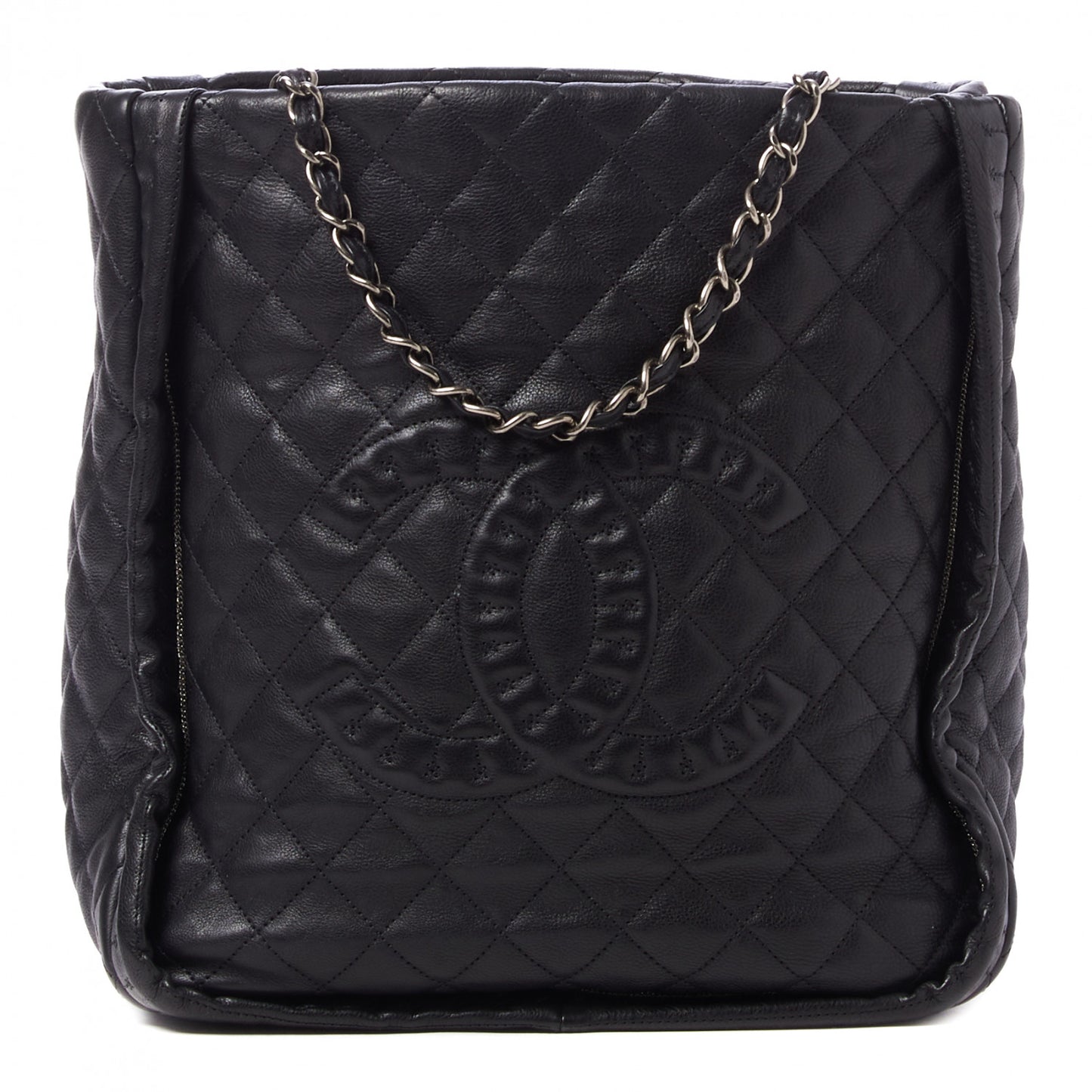 Calfskin Quilted Medium Istanbul Tote Black