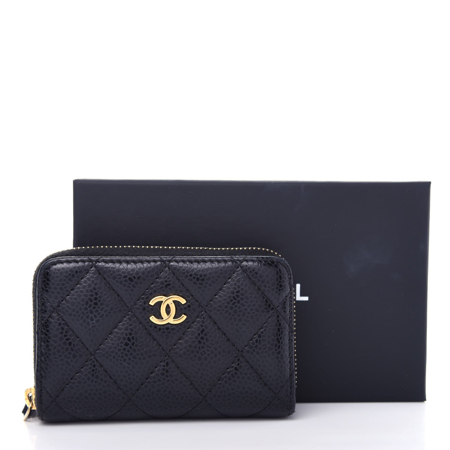 Chanel Caviar Quilted Zip Coin Purse Black 8 of 8