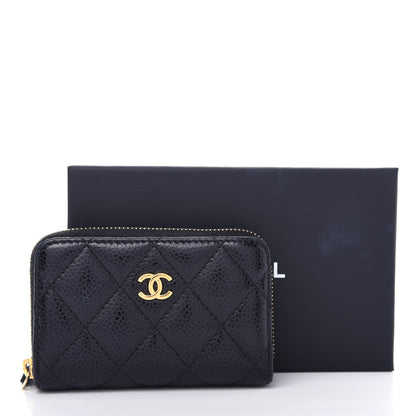 Chanel Caviar Quilted Zip Coin Purse Black 8 of 8