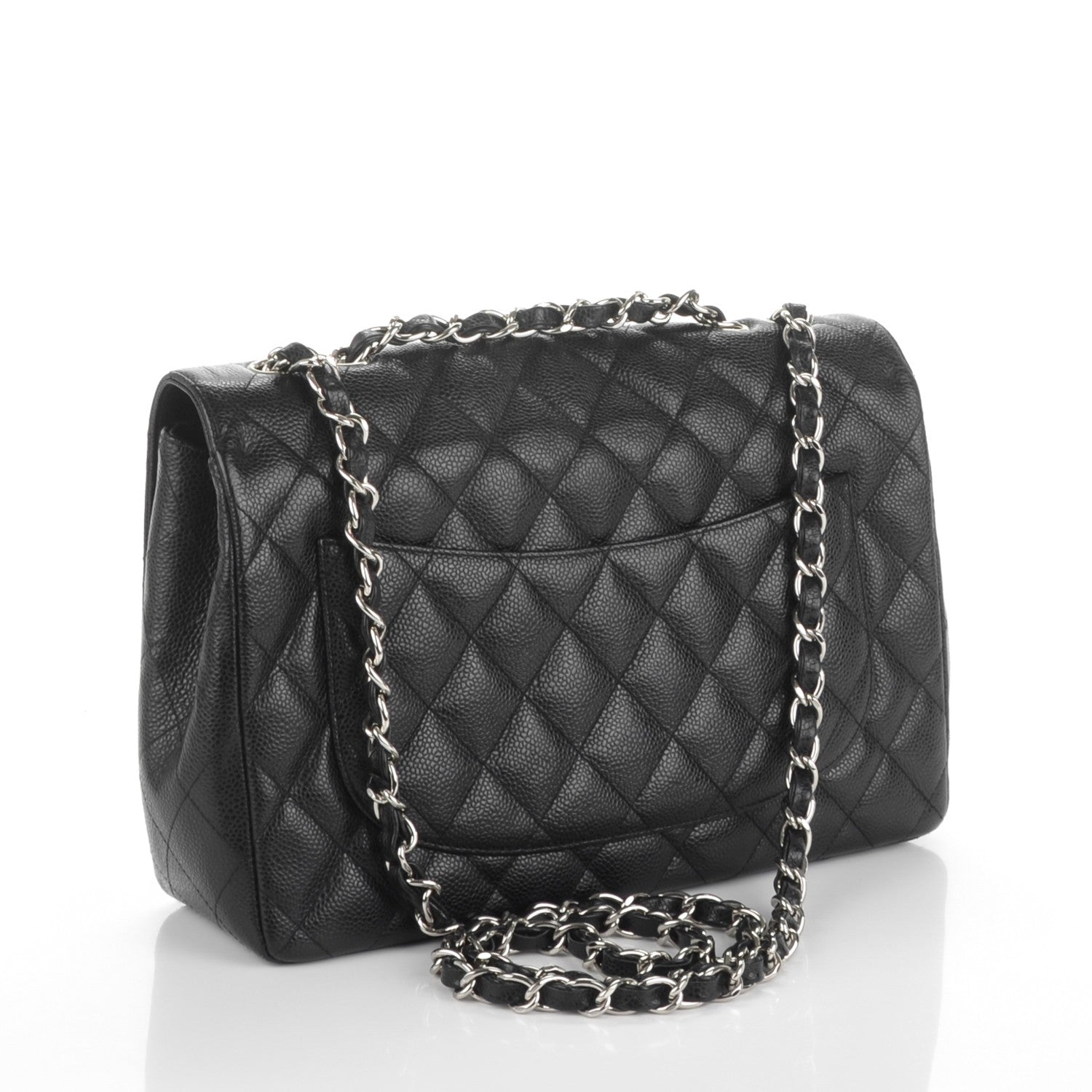 Chanel Caviar Quilted Jumbo Single Flap Black 3 of 7