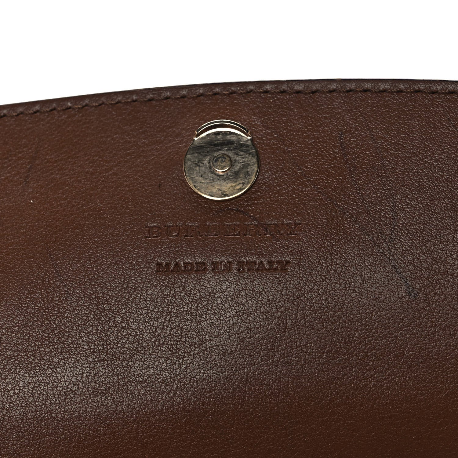Burberry Calfskin Horseferry Check Henley Wallet On Chain Tan 6 of 11
