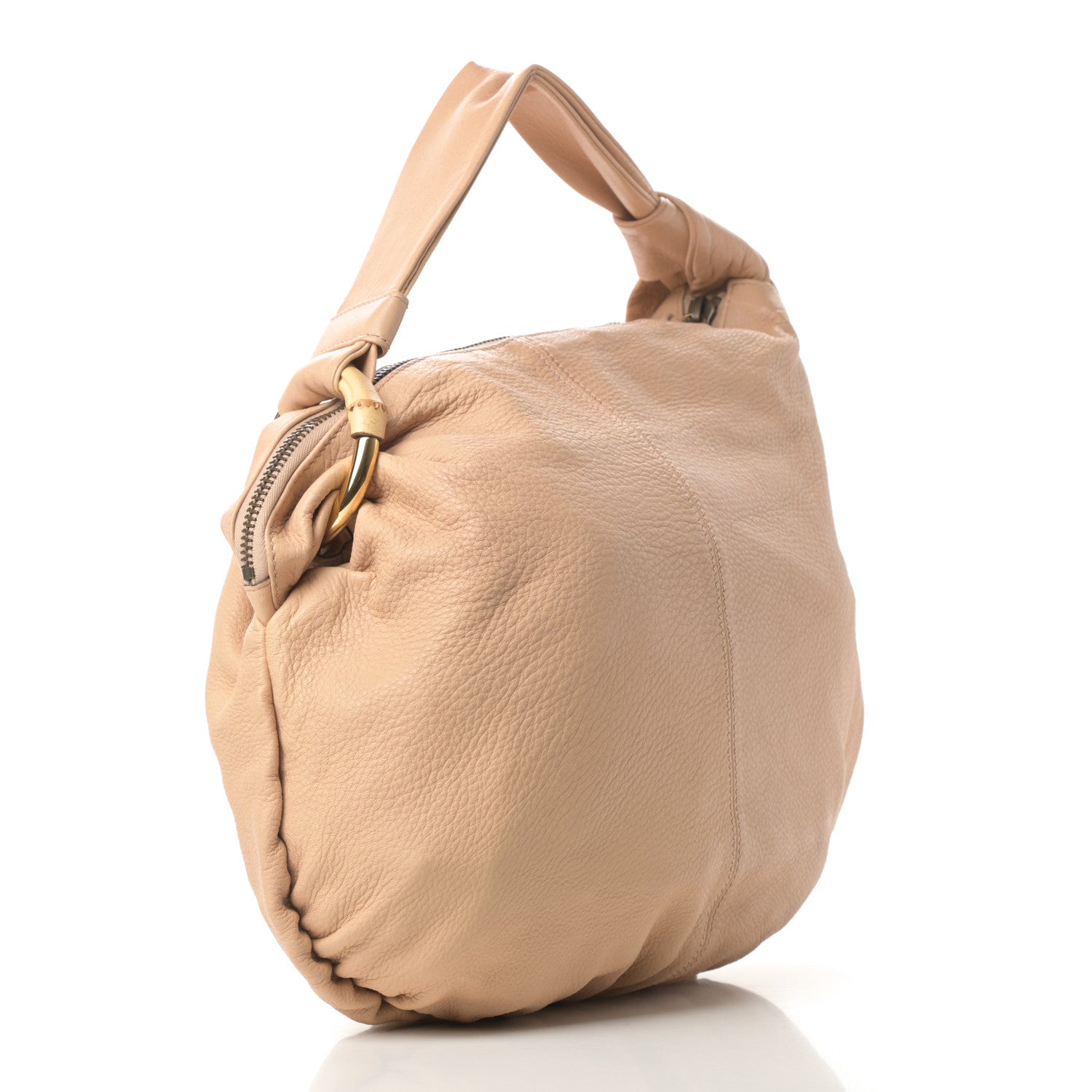 Gucci Pebbled Calfskin Medium Jungle Hobo Beige 3 of 10