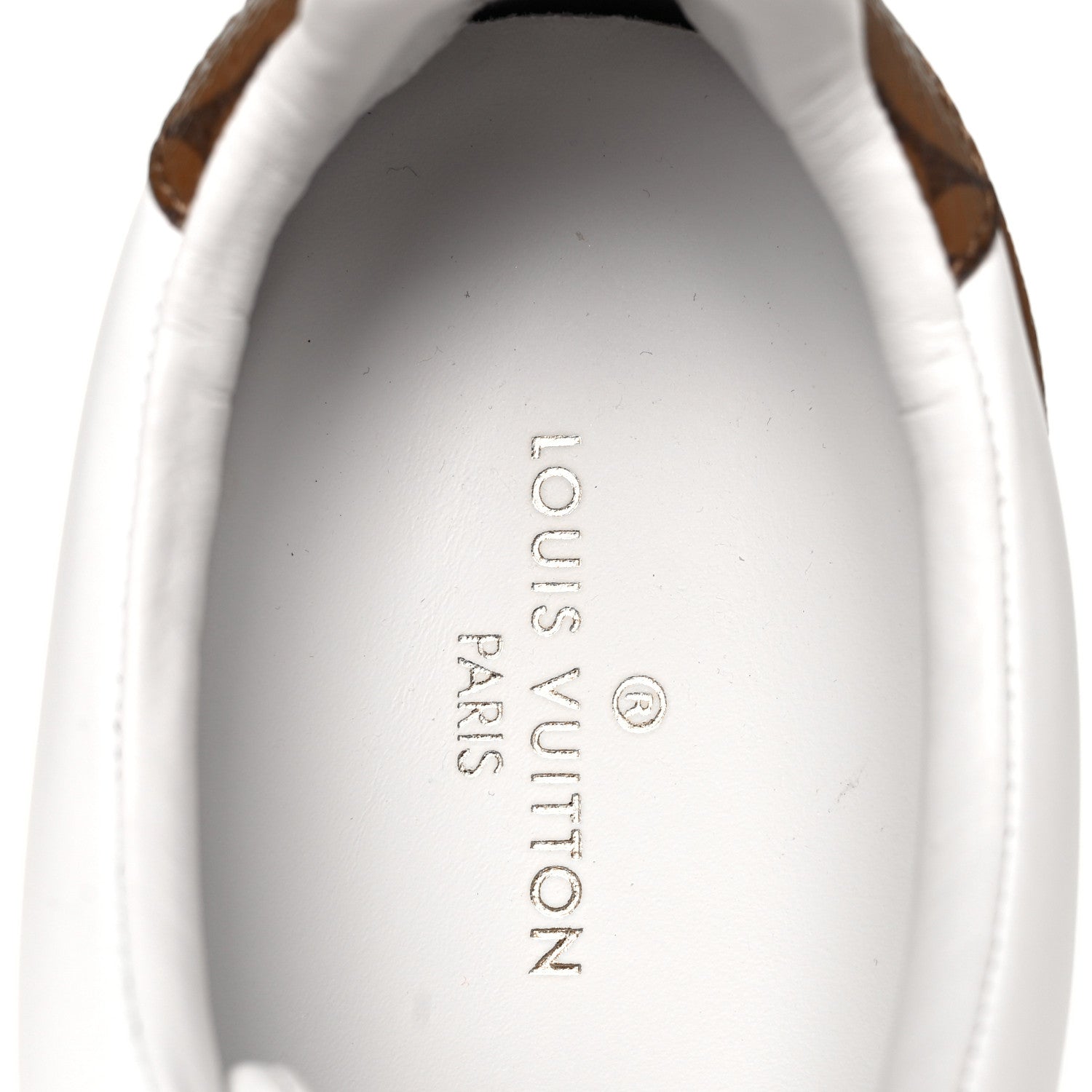 Louis Vuitton Calfskin Reverse Monogram Kabuki Low Top Sneakers 37 White 7 of 8