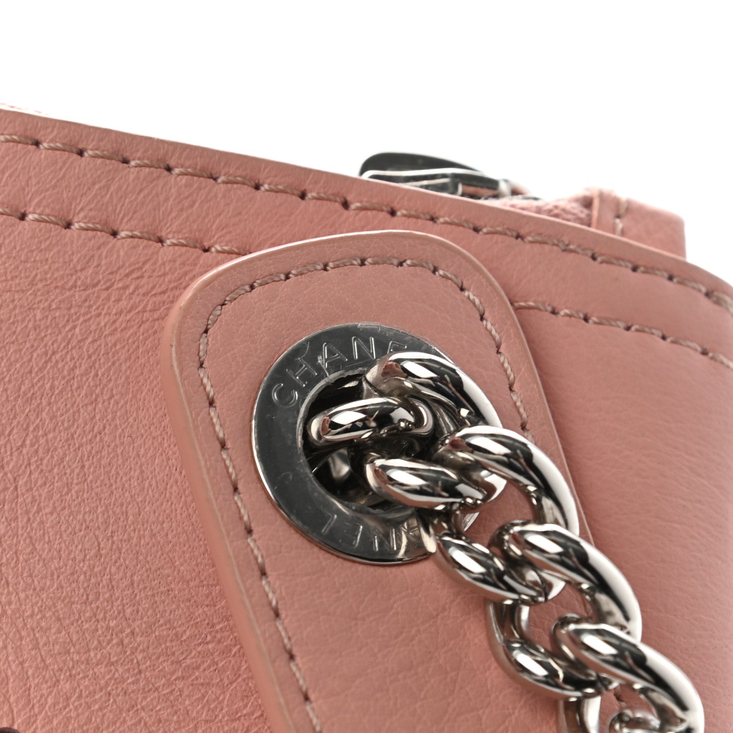 Chanel Calfskin Eyelets Clutch Pink 8 of 13