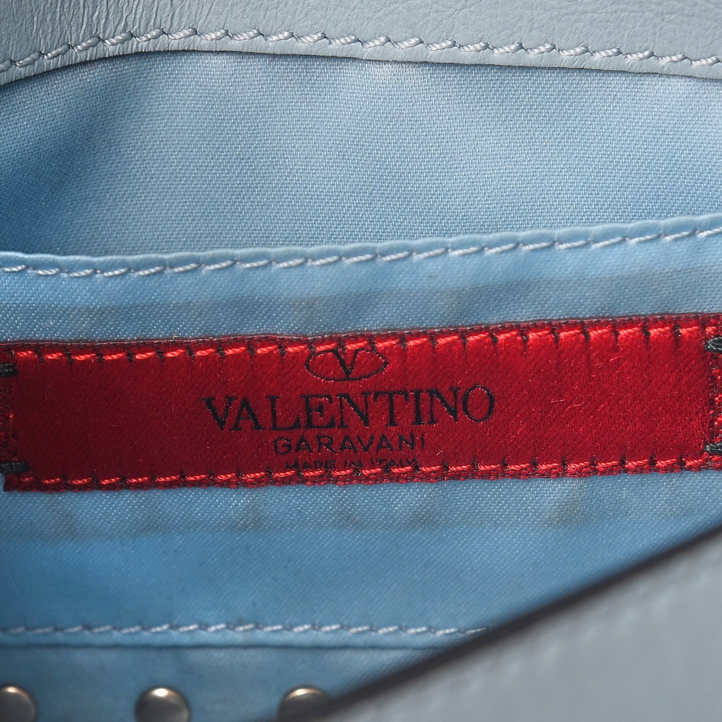 Vitello Small Rockstud Chain Flap Crossbody Bag Blue
