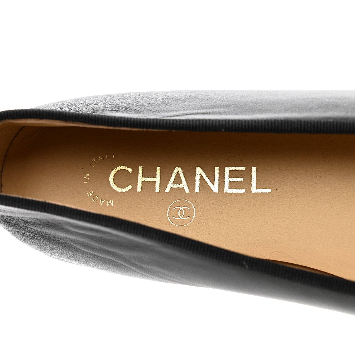 Chanel Lambskin Patent Cap Toe Ballerina Flats 38.5 Black 7 of 9