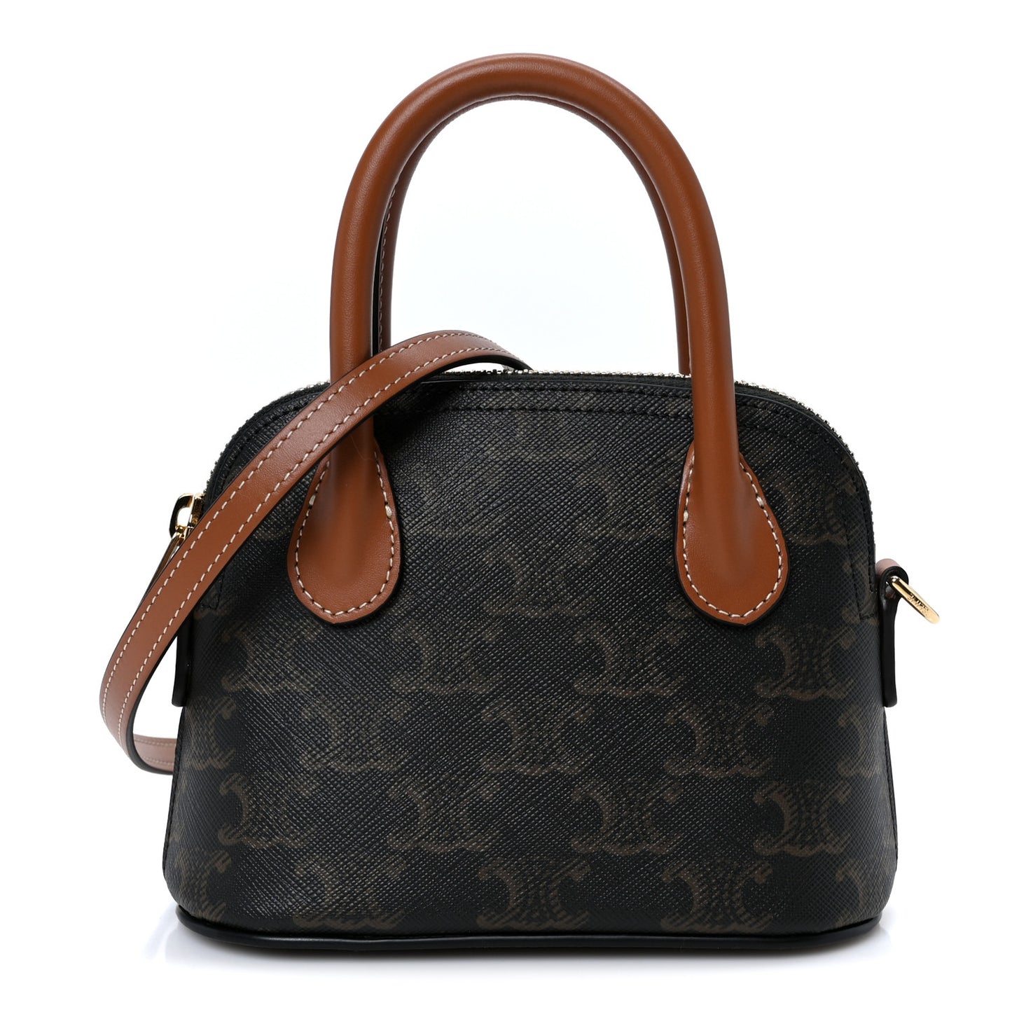 Canvas Calfskin Triomphe Mini Honorine Bag Tan