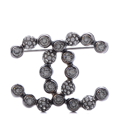Chanel Ruthenium Crystal CC Brooch 1 of 5