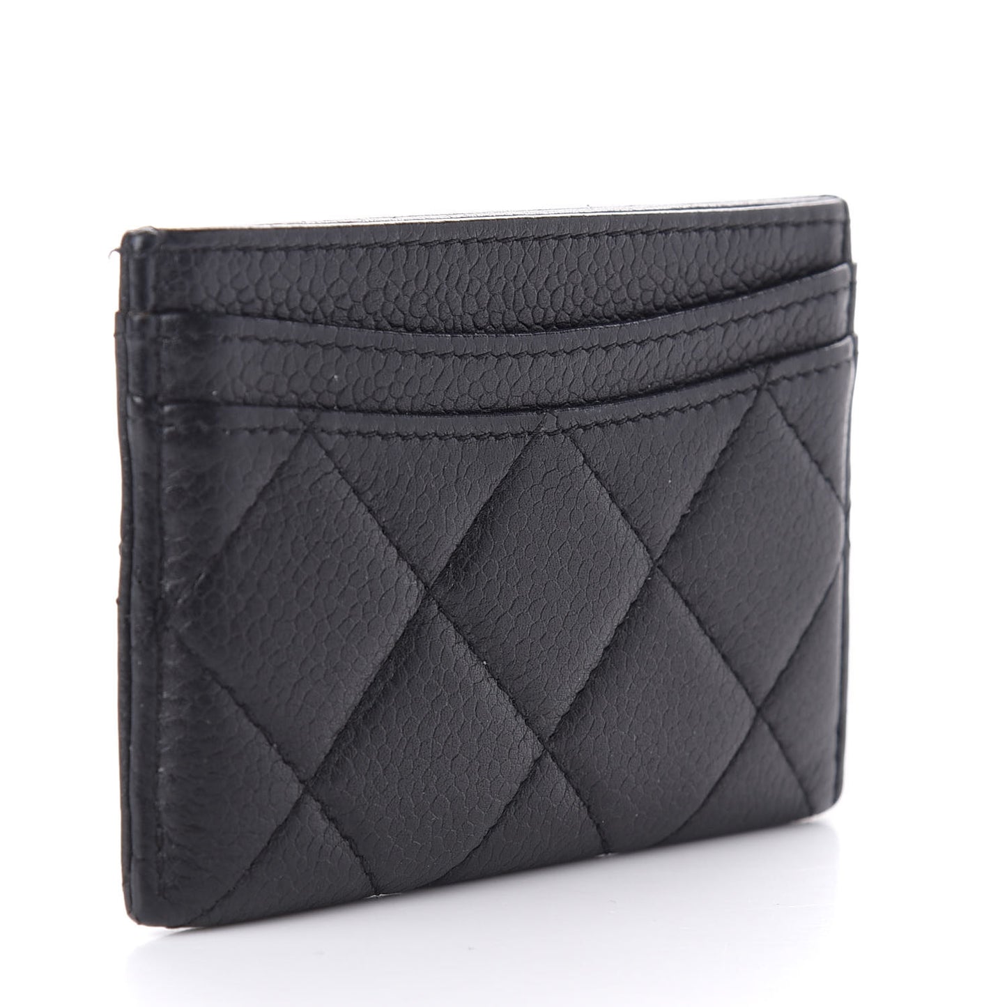 Caviar Quilted Card Holder Black